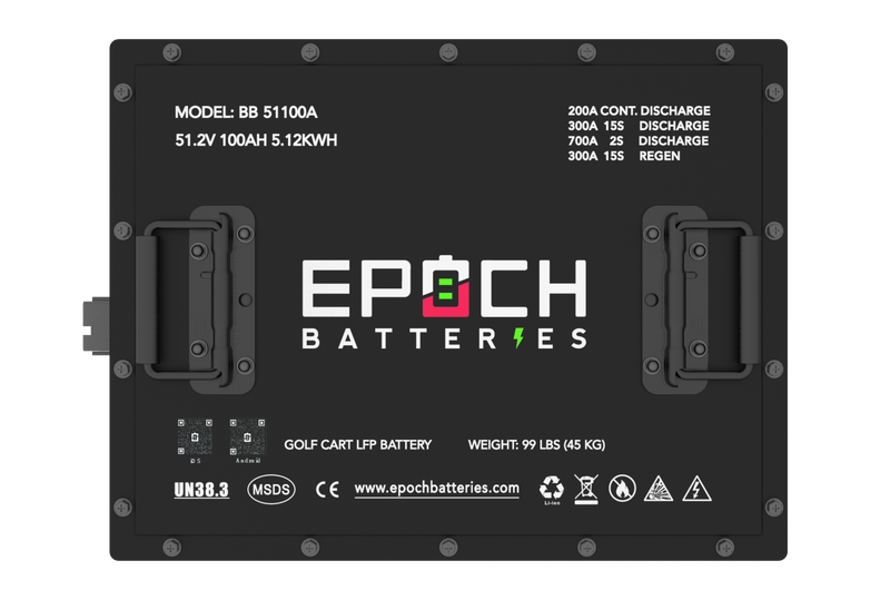 48V 100Ah (EZGO TXT) Lithium (LiFePO4) Golf Cart Battery - Complete Kit